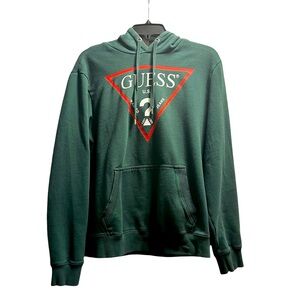 GUESS Designer Long Sleeve Pullover Hoodie Vintage Uni-Sex L Logo